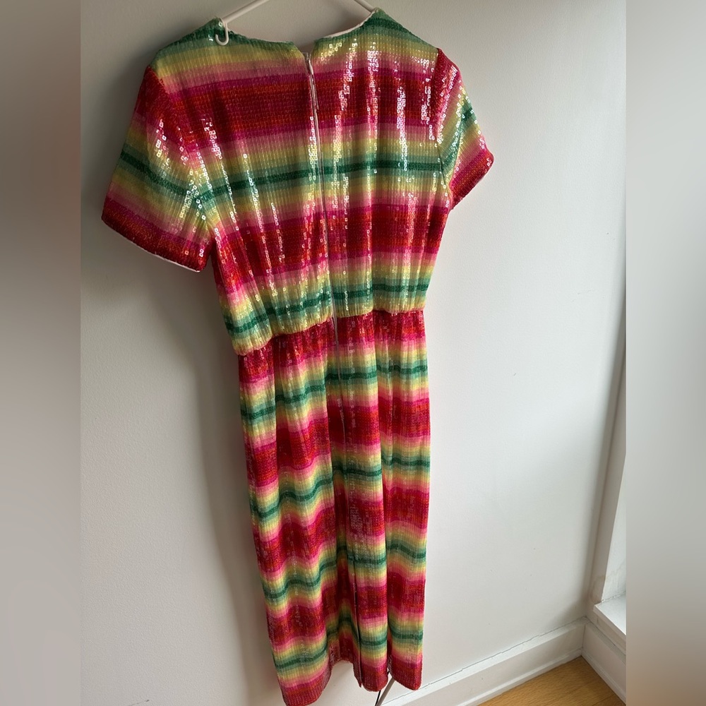 J. Crew rainbow, sequin a-line dress